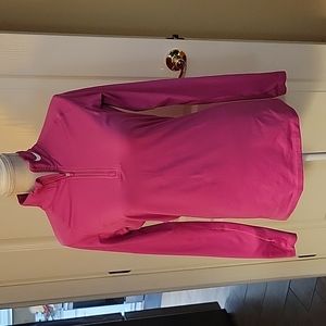 Nike Pro Combat Dri Fit Hot Pink 1/4 zip top long sleeves Fitted Stretch M EUC…